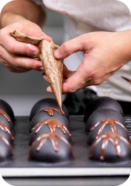 Chef making desert